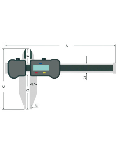 Calibre de taller digital con bocas...