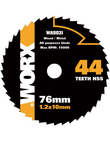 Worx WA5031 - Disco multiusos Ø76mm...